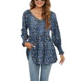 thumbnail image 1 of Camisetas elegantes con estampado Floral para mujer, ropa de calle de manga larga con cuello en V, Túnica informal, Jersey, blusa holgada, Tops de otoño 2022, 1 of 4