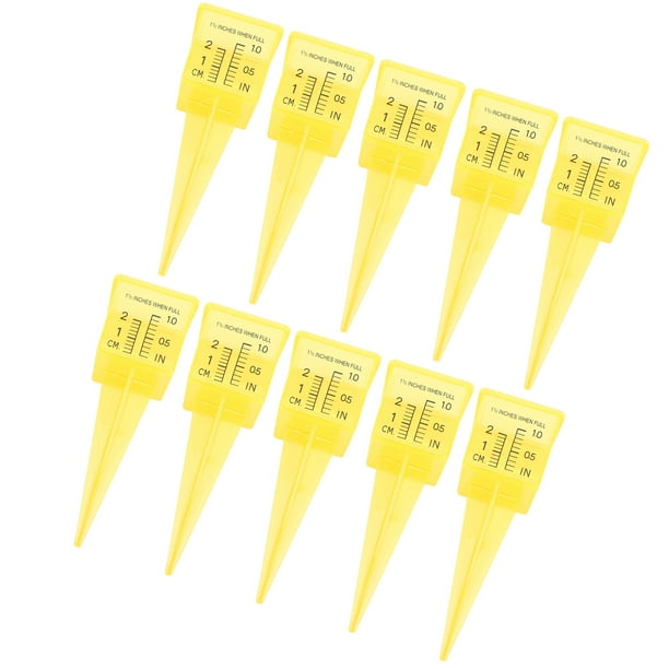 Pluviómetro, ABS 1,5 Pulgadas Amarillo 10 PCS Pluviómetro Portátil Para Exteriores Práctico Para Jardinería