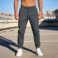 thumbnail image 6 of LIaqionyy Mens Pants Elastic Waist Lightweight Drawstring Casual Hiking Workout Athletic Joggers with Pockets, 6 of 8