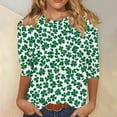 thumbnail image 2 of FDGIU ‌‌‌‌‌‌‌Women's St. Patrick's Day Graphic Tee - Short Sleeve Crew Neck Comfort Fit Shamrock Print, 2 of 5