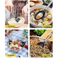 thumbnail image 5 of cucharas de cocina grandes de silicona (negras), cuchara para untar sólida antiadherente, utensilios de cocina resistentes al calor para mezclar, servir, escurrir y revolver, 5 of 5