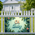 thumbnail image 7 of LUUFILx Oh Baby Banner Backdrop Greenery Floral Design Baby Shower Event Party Supplies Photography Props Decors Background Gender Reveal, 7 of 7