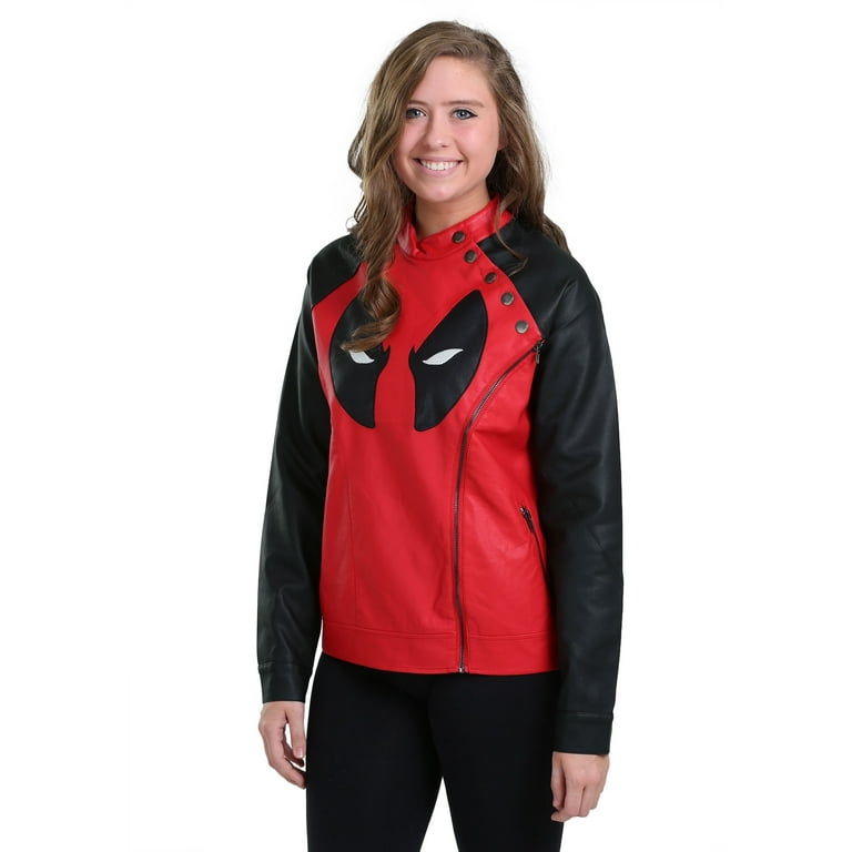 Juniors Deadpool Side Zip Moto Jacket Walmart