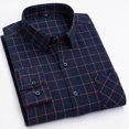 thumbnail image 4 of XDZJLR Men Shirts Long Sleeved Pure Wool Plaid Plus Size Fashion Tops, 4 of 5