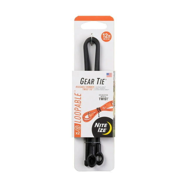 Bridas Nite Ize GLS12-01-2R3 Reutilizables con Bucle 30.5 cm Paquete de 2