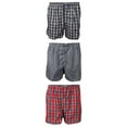 thumbnail image 2 of Knocker Men's 3 Pack Plaid Button Fly Boxer Shorts Dark Green Multi L, 2 of 2