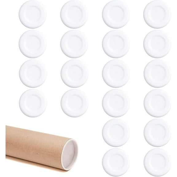 24PCS Cardboard Mailing Tube Cover, Plastic Protective Cover for Paper, Inner Plug Plastic Covers, End Plugs for Mailing Tubes, Documents, Posters