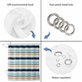 thumbnail image 4 of Khaki Striped Shower Curtain, Waterproof Shower Curtains for Bathroom, Navy Blue Farmhouse Stripes Modern Abstract Art Washable Fabric Bathtub Curtain Set Bath Decor with 12 Hooks Extra Long 72"x96", 4 of 8