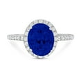 thumbnail image 7 of Halo Engagement Ring for Women - 2.27ct Simulated Blue Sapphire in 14K White Gold Promise Ring, 7 of 7