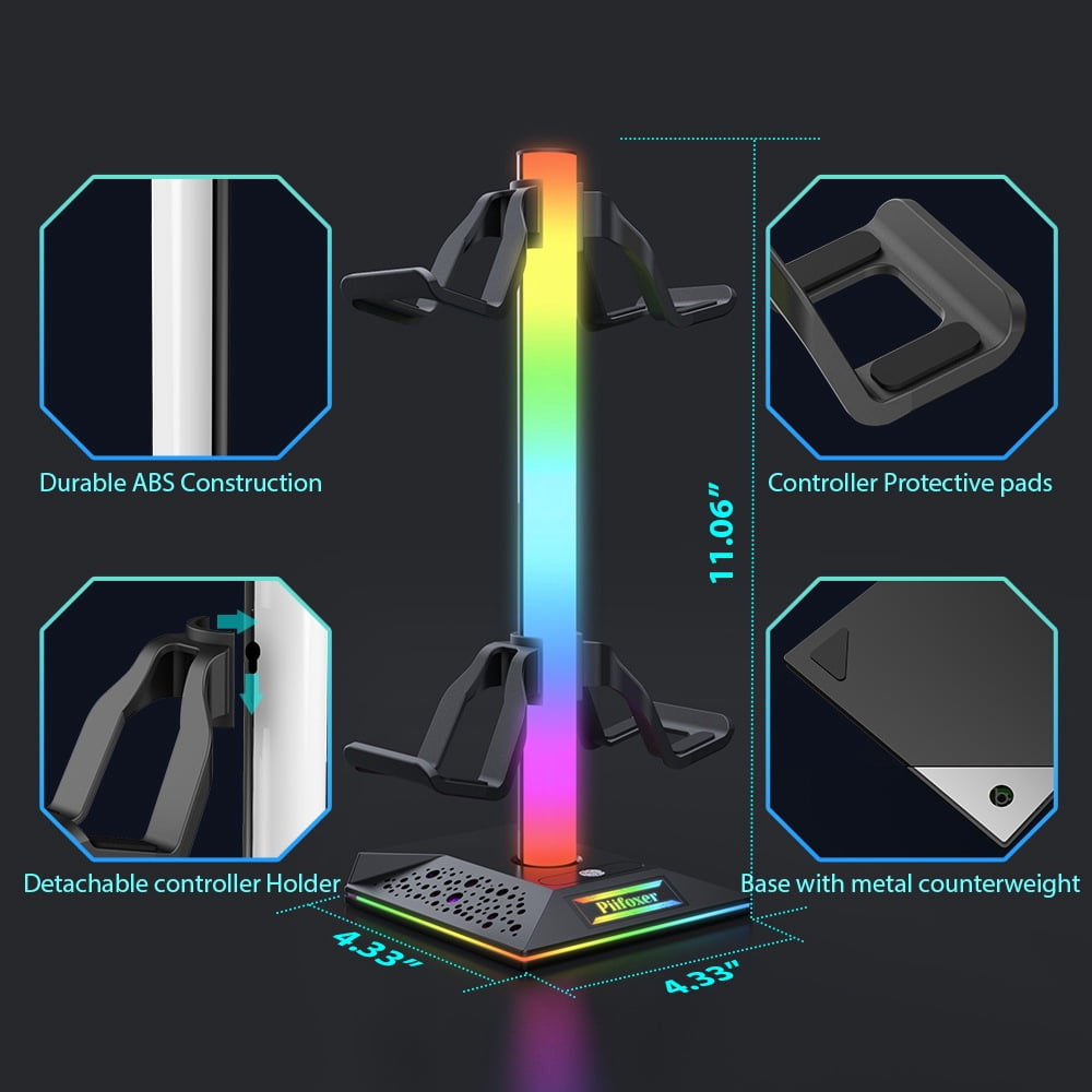RGB Gaming Controller Stand, Headphone and Controller Holder for Desk, Display Controller Stand for Xbox Series| One/ PS5/ PS4/ Nintendo/Switch Controller