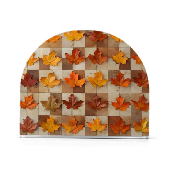 Ryvnso Autumn Leaf on Checkered Acrylic Napkin Holder Table Kitchen Paper Tissue Organization