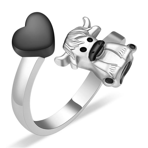 Stainless Steel Heart Yak Urn Pendant Memorial Cremation Jewelry for Ashes Keepsake Ring