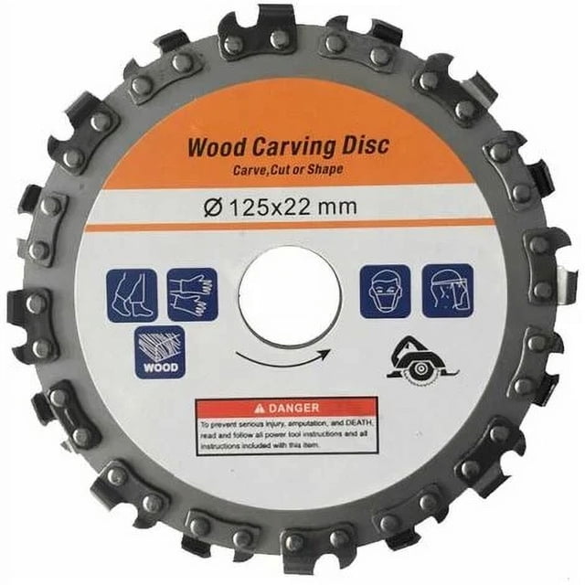 Chainsaw Disc For Stump Grinder, 16 Teeth Design High Efficiency Stainless Steel Wood Carving Circular Saw Blade Compatible With 5 Inch Angle Grinder, Compact Size For