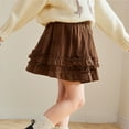 thumbnail image 5 of Gamivast Corduroy Skirt Girls Ruffled Tiered Elastic Waist Layered Skirts Kids Holiday & Casual Pull on Trendy Outfits for Teen, 5 of 6
