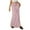 Pink, variant on Women's Drawstring Long Skirt High Elastic Waist Maxi A Line Flare Solid Slim Fitted Casual Skirts Dark Gray