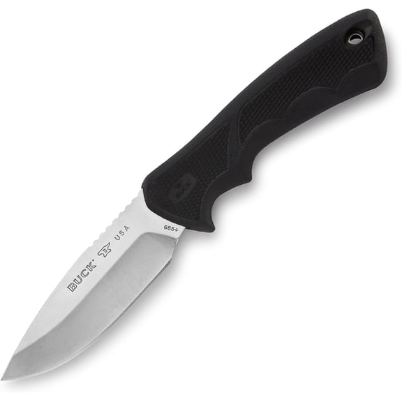 Buck Knives 685 Large BuckLite Max II Hunting Knife, 4" Fixed Blade, Rubber Handle, 4.7 oz