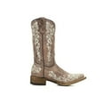 thumbnail image 2 of CORRAL Teen Girls Brown Embroidery Square Toe Cowboy Boots, Size: 4 (A2980-TN-4), 2 of 5