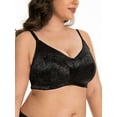 thumbnail image 2 of Deyllo Women Plus Size Wireless Bra Non Padded Comfort Minimizer Bras Black Soft Wire-Free Underwire Bras Clothes Size 38B, 2 of 5