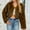 Brown, variant on Uaswgudfs Women's Plush Fleece Short Jacket: Long Sleeve Open Front Design for Casual Fashion & Warmth