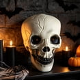 thumbnail image 4 of Halloween Savings Halloween Plastic Skull Decor Statue 2 Styles LED Glowing Red Eyes No Light Skeleton Head Figurine Spooky Tabletop Ornament for Home Gothic Decor Halloween Decor Indoor Outdoor, 4 of 8