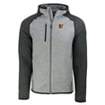 thumbnail image 2 of Men's Cutter & Buck Heather Charcoal/Heather Gray Baltimore Orioles Mainsail Full-Zip Hooded Jacket, 2 of 3