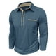 thumbnail image 2 of pstuiky camisas de manga larga para hombre, Camiseta informal de manga larga con botones y retazos para hombre camisetas de hombre m, 2 of 6