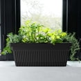 thumbnail image 4 of Bloem Amelia 18" Resin Window Box Planter - Indoor and Outdoor, Fluted Texture, for Window Sills, Garden and Patio, Lightweight and Fade Resistant, Black, 4 of 6