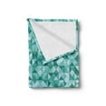 thumbnail image 2 of Teal Soft Flannel Fleece Throw Blanket, Triangle Mosaic with Polygon Shapes with Shadows Effect Illustration Print, Cozy Plush for Indoor and Outdoor Use, 50" x 60", Teal Green, by Ambesonne, 2 of 5