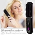 thumbnail image 3 of Cordless Hair Straightener Brush 3 Temperatures LCD Display Fast Heating USB Rechargeable Portable Hot Brush Electric Fluffy Curly Hair Styling Detang, 3 of 5