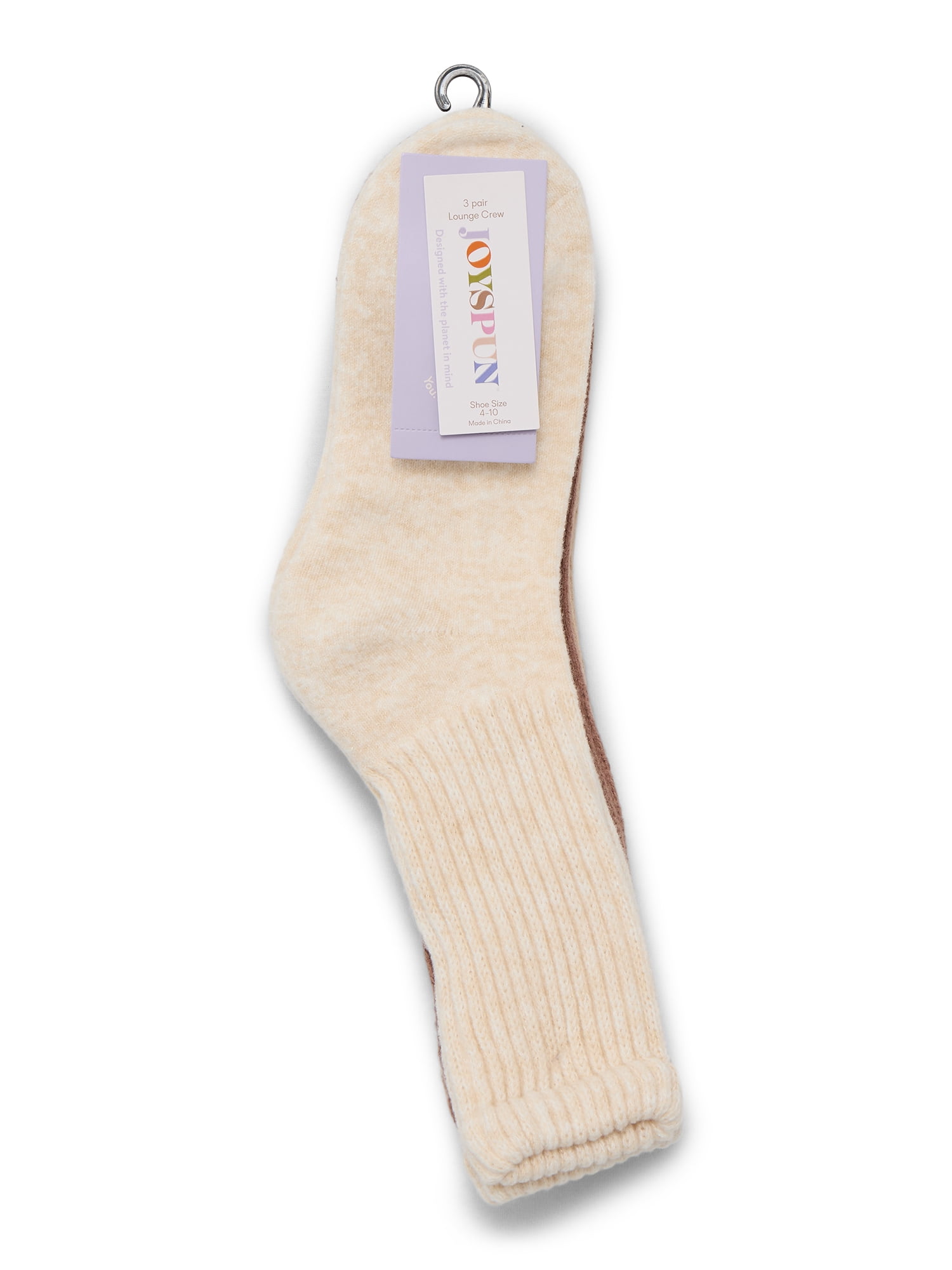 Joyspun Women's Crew Socks, 3-pack, Fits Shoe Sizes 4-10
