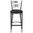 thumbnail image 5 of BizChair X-Back Metal Restaurant Bar Stool, Black Vinyl/Clear Coated (Set of 2), 5 of 13