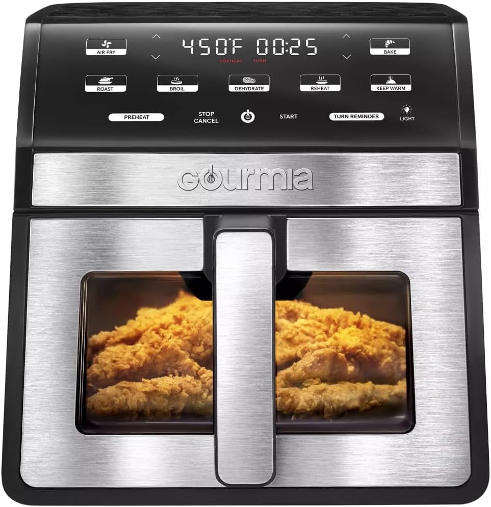 キッチン家電 GOURMIA 7-QT DIGITAL AIR FRYER Gourmia 7-Quart Digital Air Fryer, with Glass Basket and 12-One