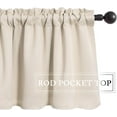 thumbnail image 3 of Cream Beige Window Valance for Bedroom Kitchen Bathroom Living Room Light Blocking Rod Pocket Curtain Valance, Thermal Insulated Blackout Window Treatment 1 Panel, 52 x 18 Inches, 3 of 6