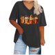 thumbnail image 2 of Fiudx Camisas para Mujer Camiseta Básica de Verano de Color Sólido de Manga Corta Calabaza con Acción de Gracias con Cuello En V Grande para Mujer, 2 of 4