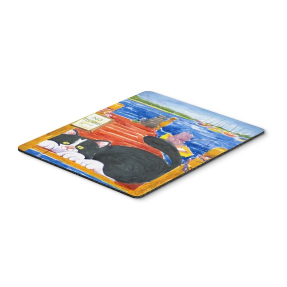 Cat Fishing from the dock Mouse Pad Hot Pad or Trivet