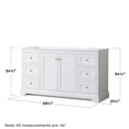 thumbnail image 3 of Wyndham Collection 60" Wood Single Bathroom Vanity with Mirror in White, 3 of 3