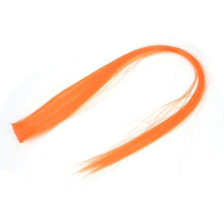 Unique Bargains Costume Play Fluorescent Orange Straight Hair Clip Wig Hairpiece 21.2 for Lady