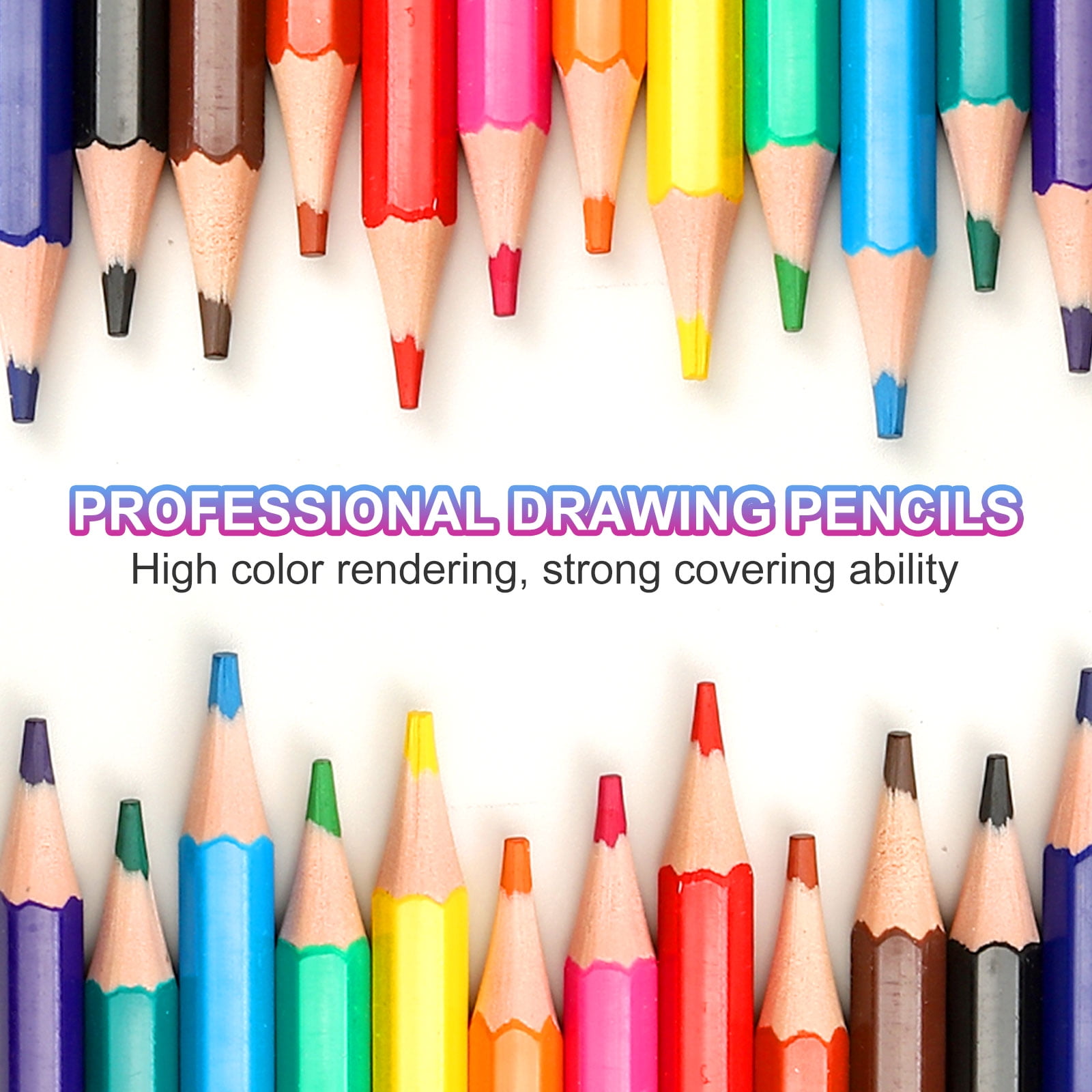 Uxcell 36 Colors Water Soluble Coloring Pencils Set for Sketching Blending DIY Crafts