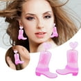 thumbnail image 2 of Cancer Awareness Pink Ribbon Earrings Acrylic Dangle Drop Earrings for Women Survivor Support Jewelry Christmas Holiday Party Fundraiser Events Lightweight Fashion Accessories Bulk, 2 of 6