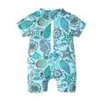 thumbnail image 1 of Zanarzt Toddler Swimsuit Boy Rash Guard Toddler Comfortable Breathable Skin Friendly Short Sleeved Swimsuit Fashionable Printed Zipper Swimsuit Mint Green,2-3 Years, 1 of 4
