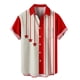 thumbnail image 1 of Camisas Para Hombre Manga Larga Hombres Casual Manga corta Primavera Verano Turndown Neck 3D Impreso Camisas Moda Top Blusa Camisas (Red, L), 1 of 5