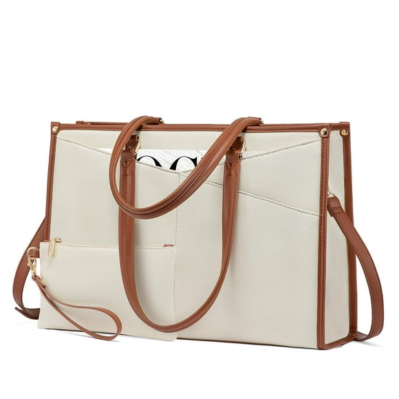 Bolsa para portátil LOVEVOOK para mujer, bolso de trabajo para portátil de 15,6 pulgadas, bolso casu
