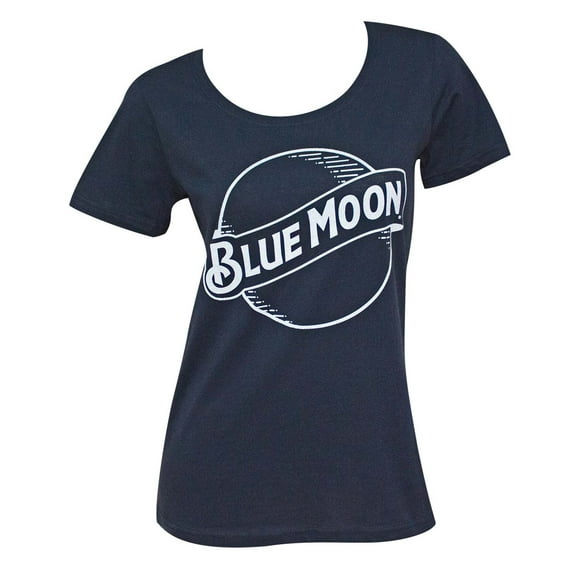 Blue Moon T-shirt Bleu Marine avec Logo Rond pour Femme