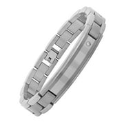 Men's Gray Diamond Accent Titanium ID Bracelet, 8.5"