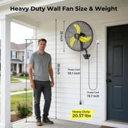 FUGOO 2 Pack 24 Inch Brushless DC Wall Fan, 6000 CFM, Quiet & Energy Saving, Waterproof