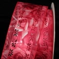 thumbnail image 2 of The Ribbon People Red and White Roses Floral Print Margaritte Wired Craft Ribbon 2.5" x 20 Yards, 2 of 2