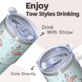 thumbnail image 4 of Flamingo Tumbler with Handle 20OZ Durable Insulated Tumbler Gifts for Women Flamingo Lovers Perfect for Birthday Christmas Presents Office Work, 4 of 6
