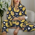thumbnail image 6 of Honeii Moon Bear print Women's Pajama Sets Long Sleeve Button Down Sleepwear Nightwear Soft Pjs Lounge Sets-, 6 of 7