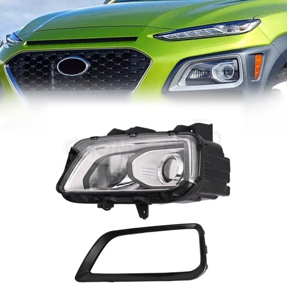 Fit Hyundai Kona Halogen Headlight Left Side with Bezel Driver Side Replacement
