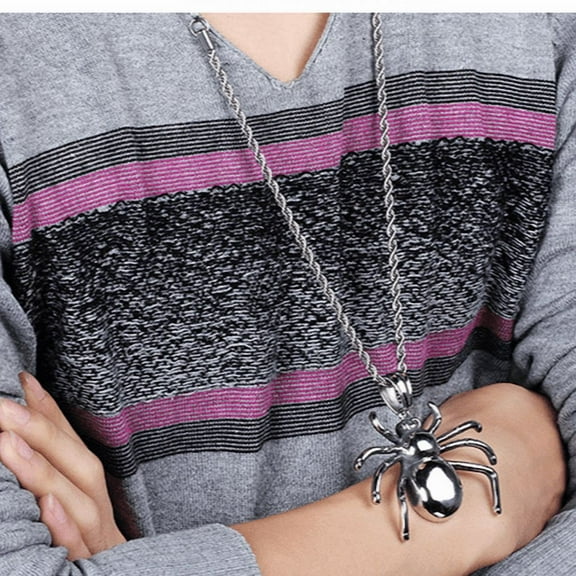 Chic Funny Spider 14K White Gold Pendant Necklace Punk Animals Necklace Charms Jewelry Accessories